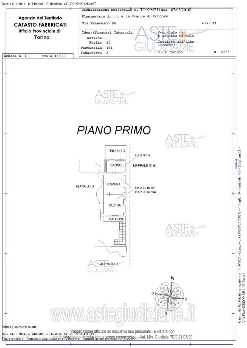 Planimetria del bene