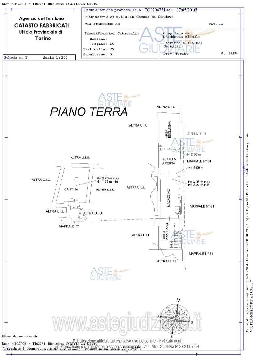 Planimetria del bene