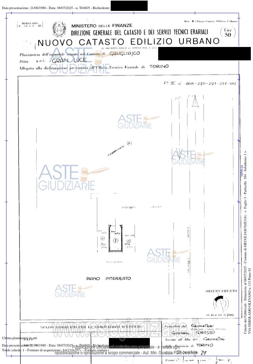 Planimetria del bene