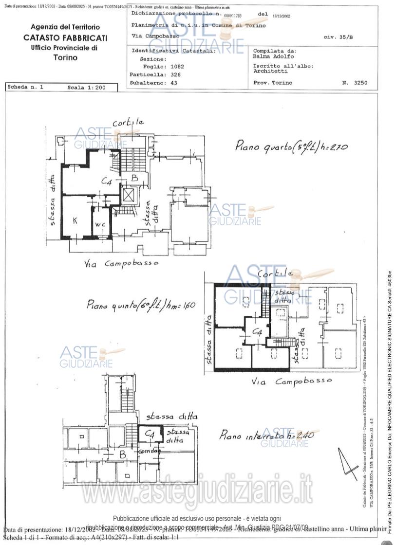 Planimetria del bene