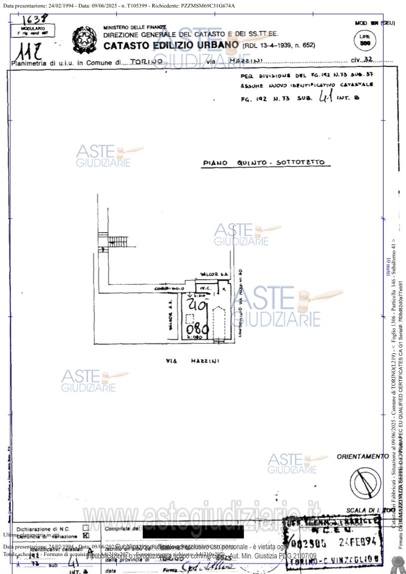 Planimetria del bene