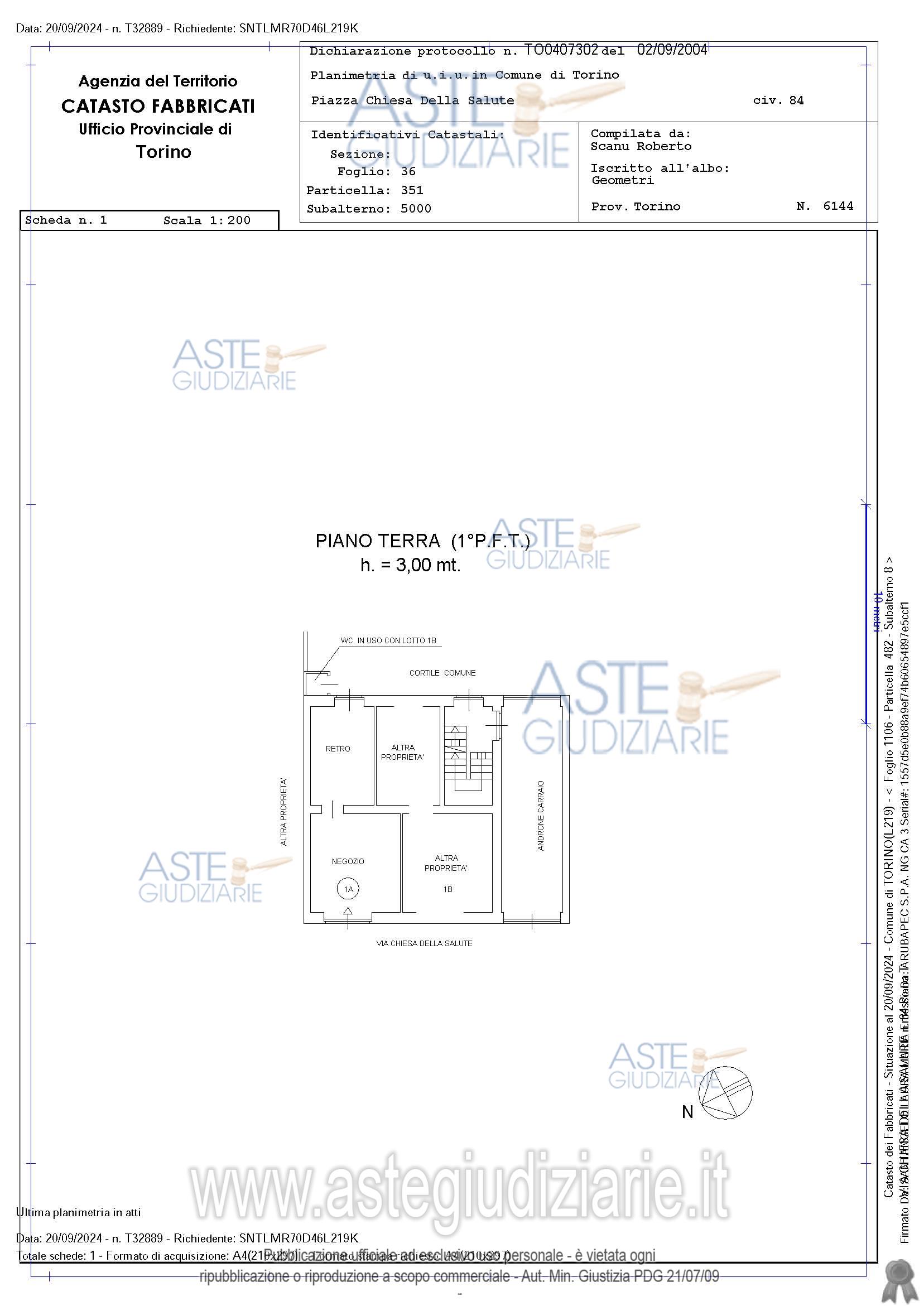Planimetria del bene