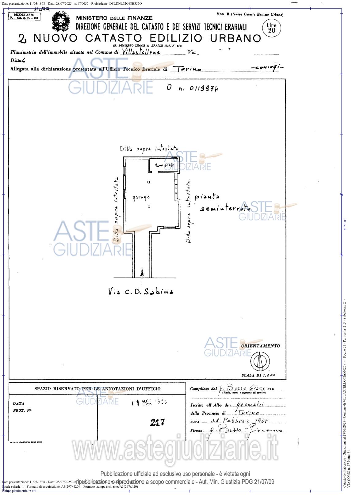 Planimetria del bene
