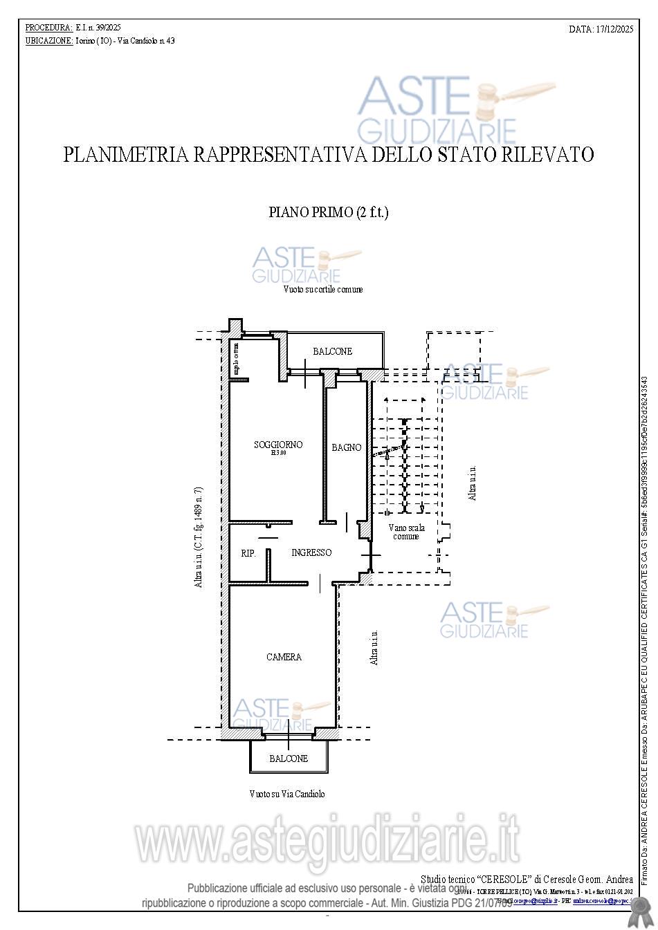 Planimetria del bene
