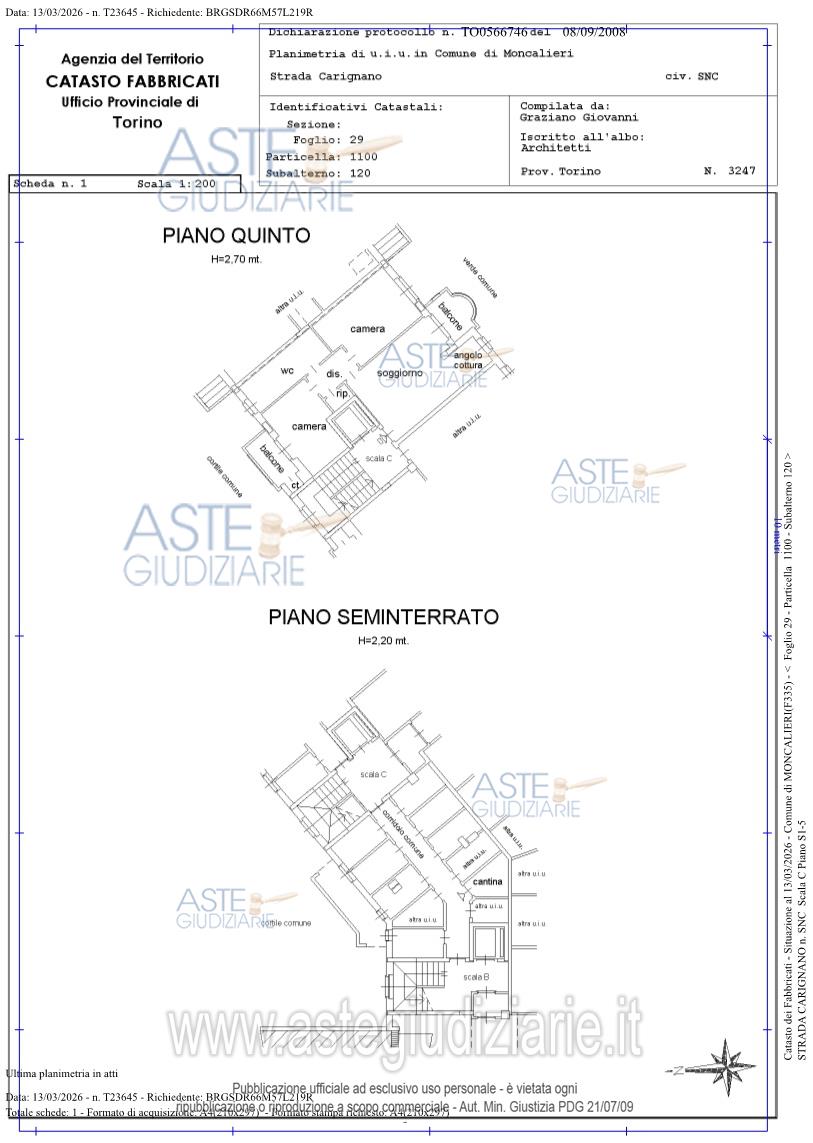 Planimetria del bene
