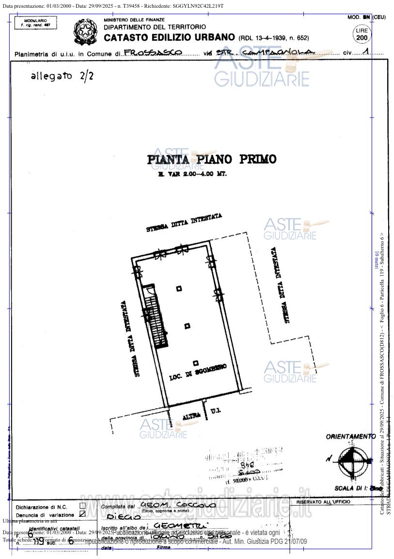 Planimetria del bene