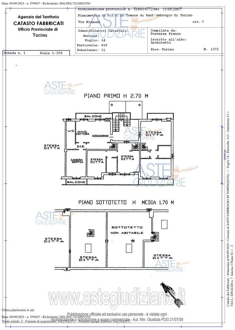 Planimetria del bene