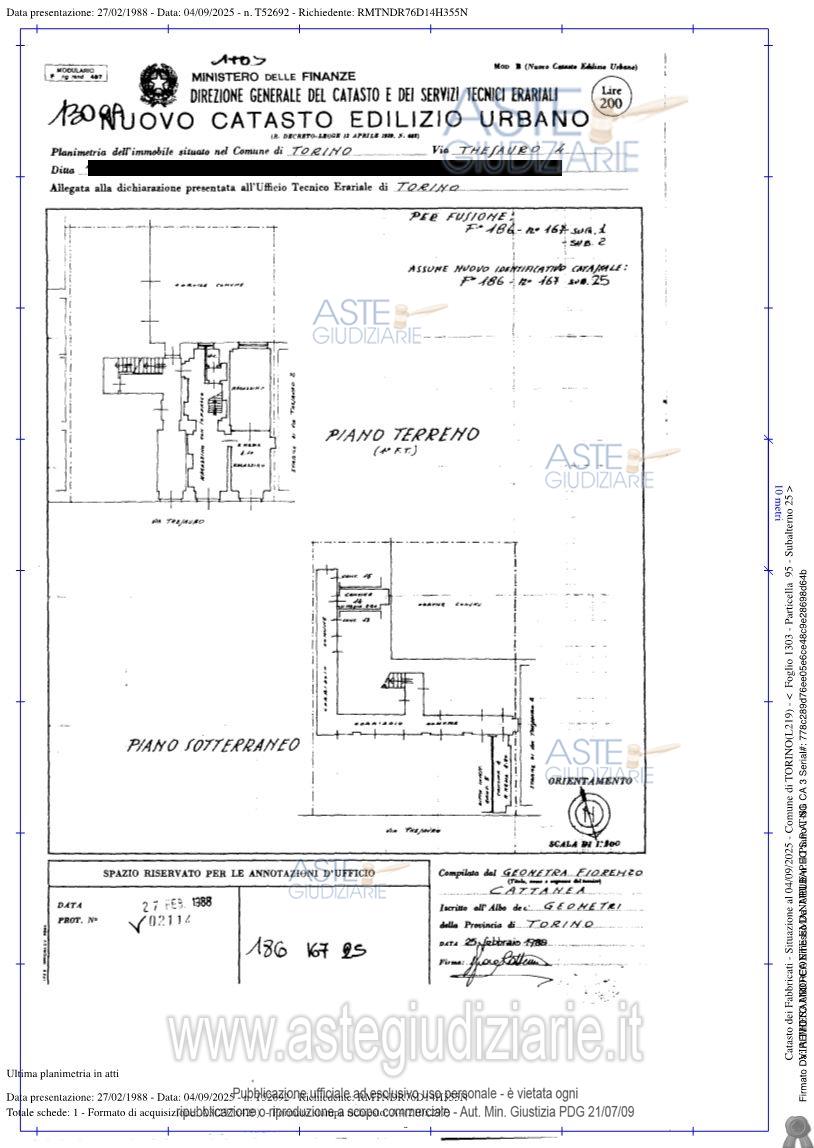 Planimetria del bene