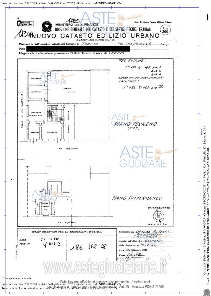 Planimetria del bene