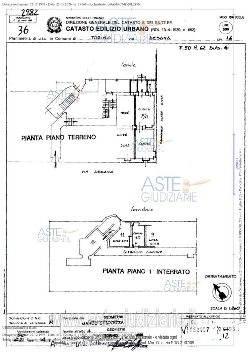 Planimetria del bene