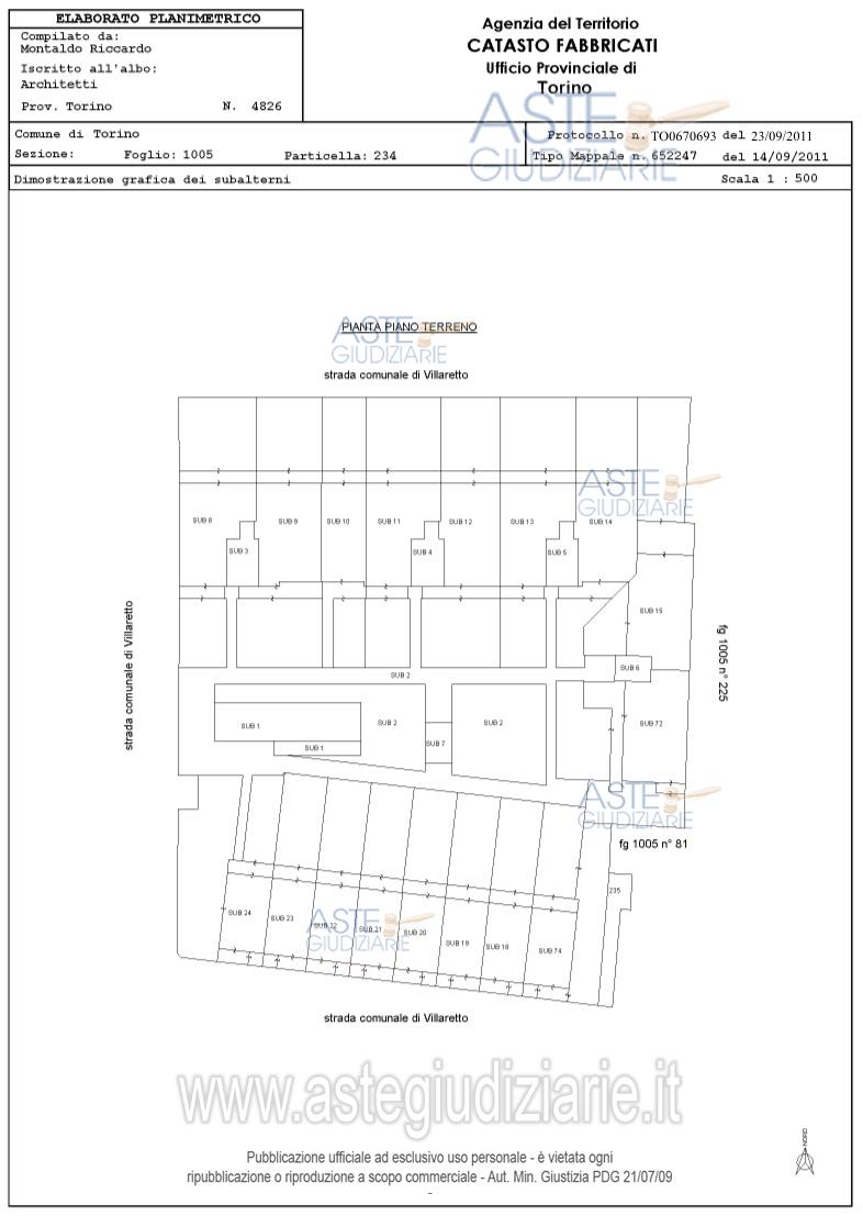 Planimetria del bene