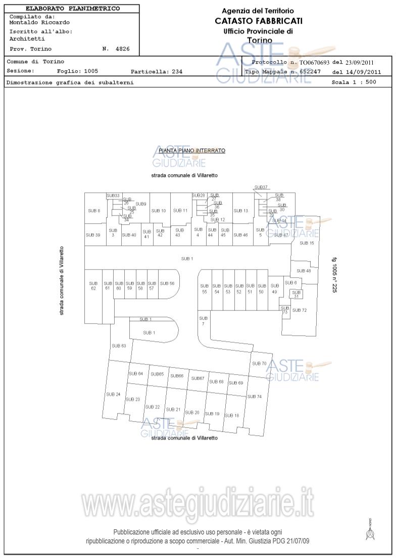 Planimetria del bene