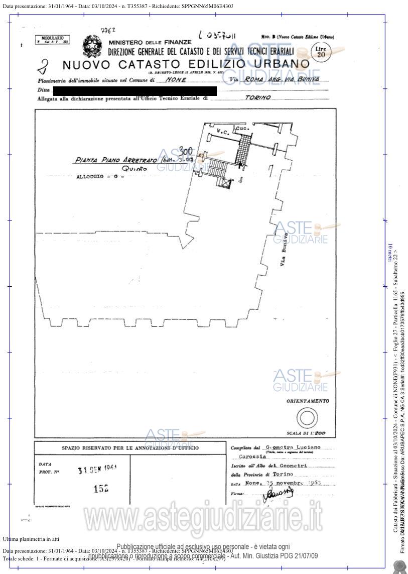 Planimetria del bene