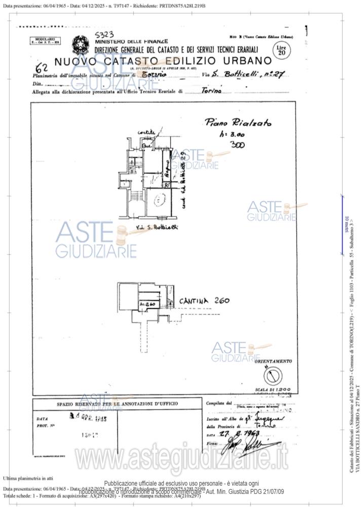 Planimetria del bene