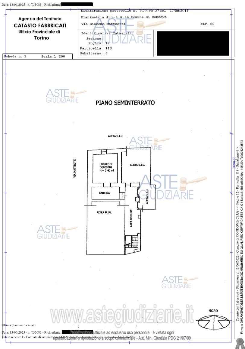 Planimetria del bene