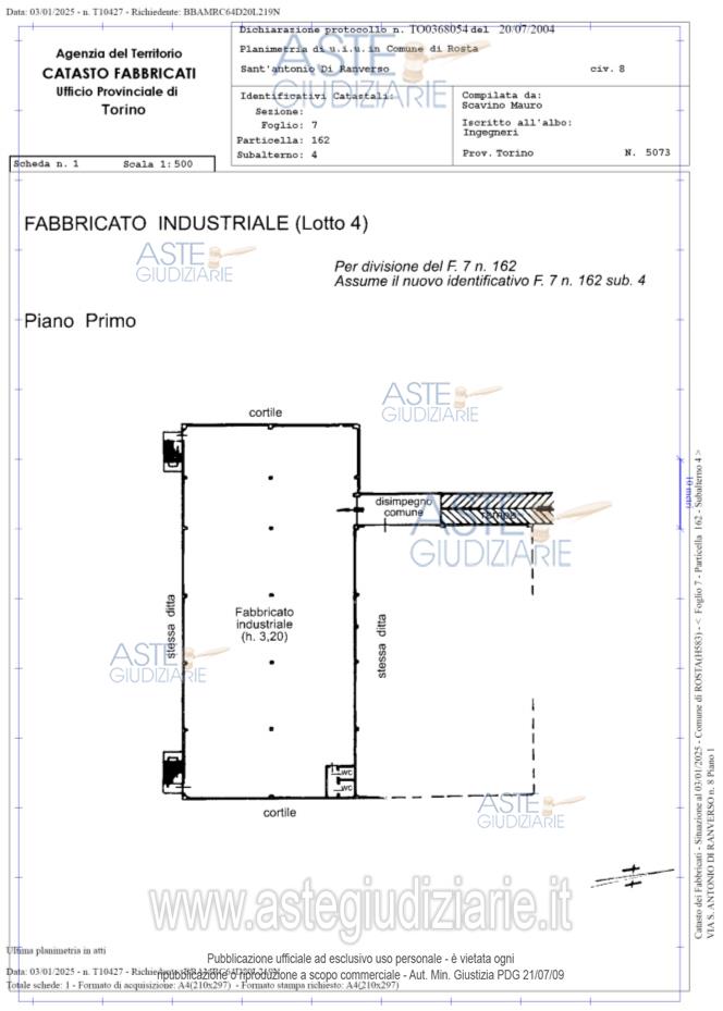 Planimetria del bene