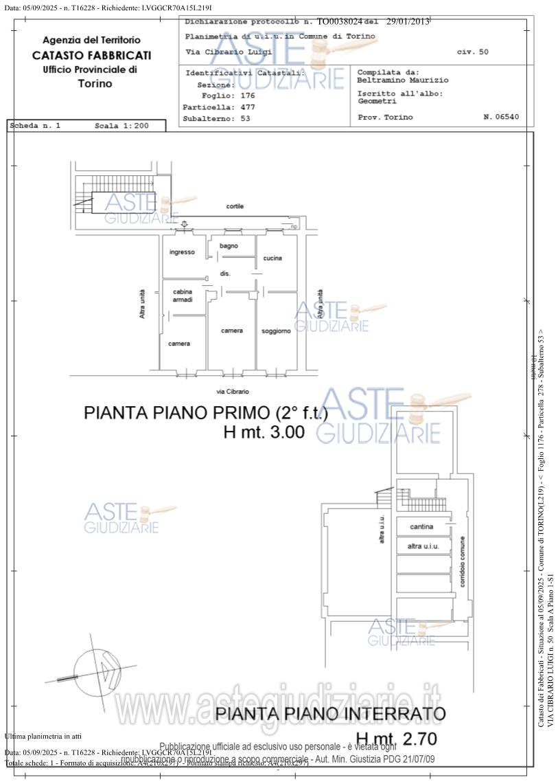 Planimetria del bene