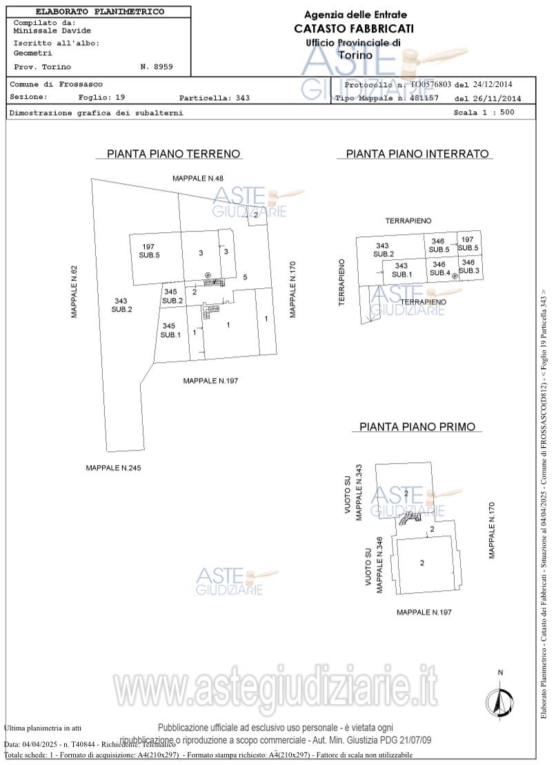 Planimetria del bene