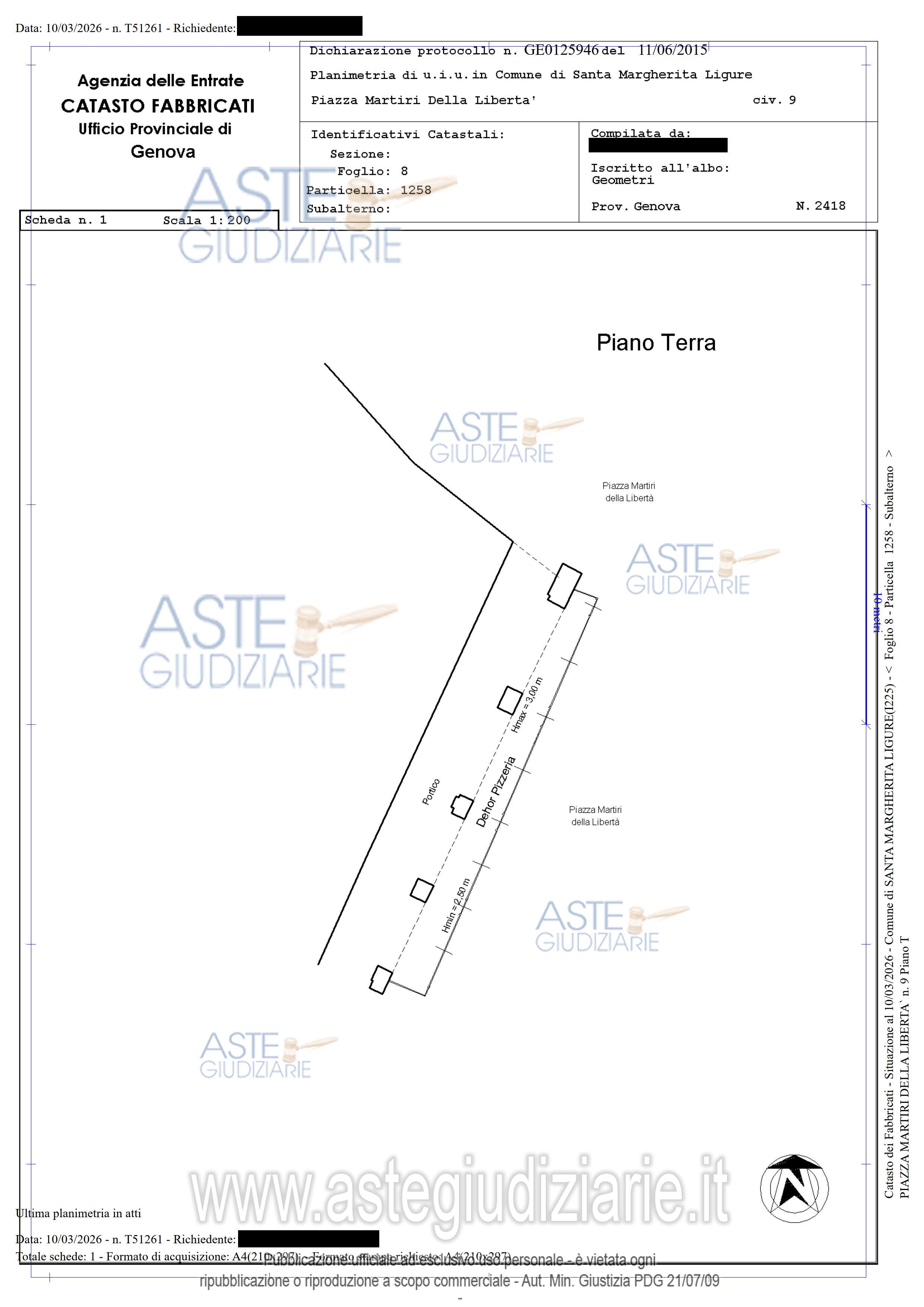 Planimetria del bene