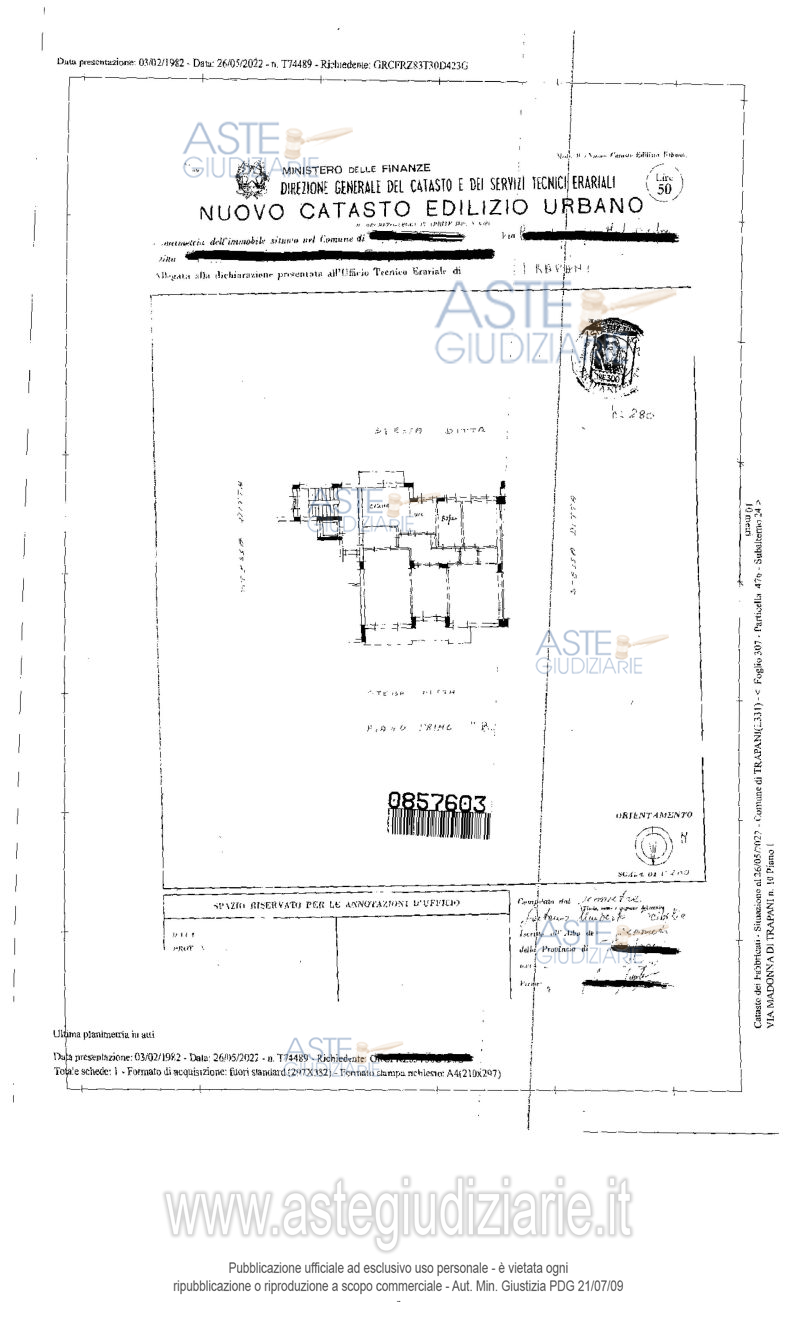 Planimetria del bene