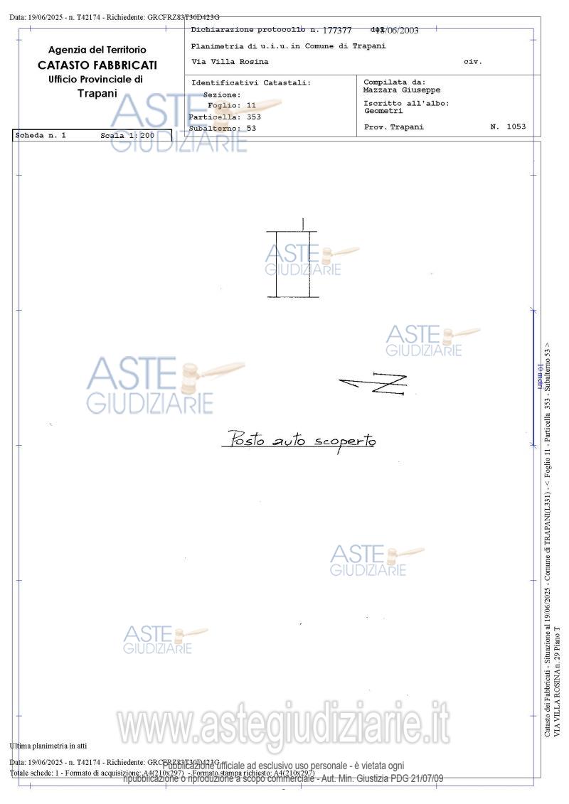 Planimetria del bene