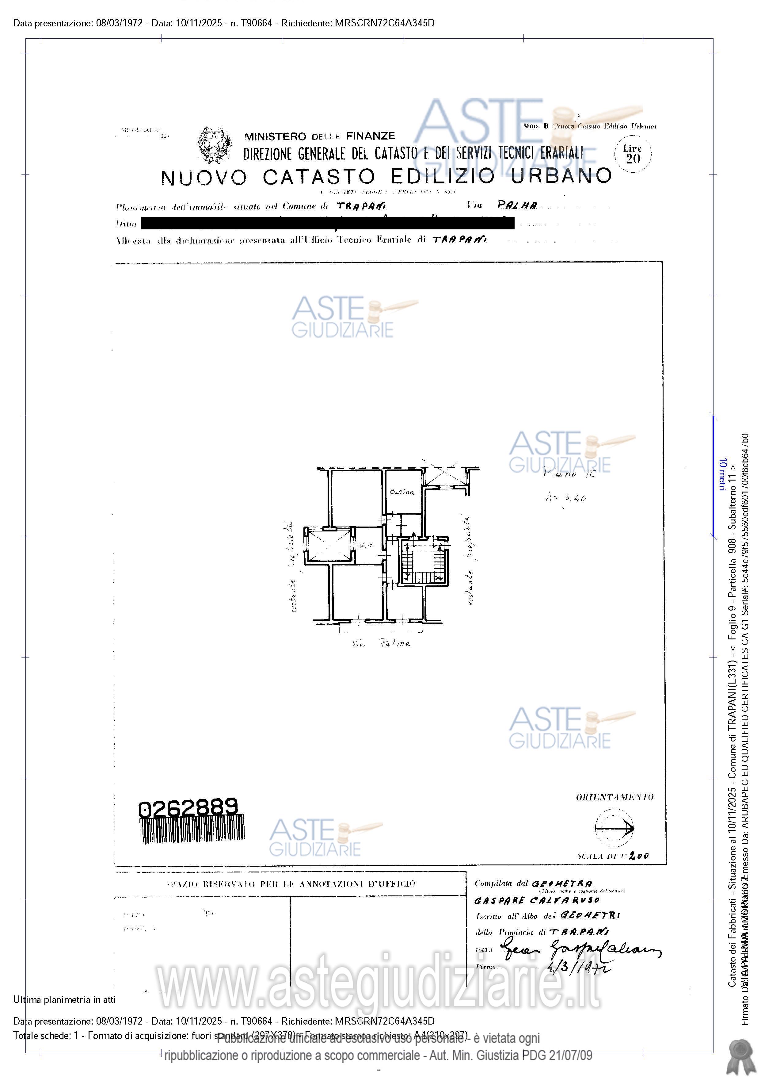 Planimetria del bene