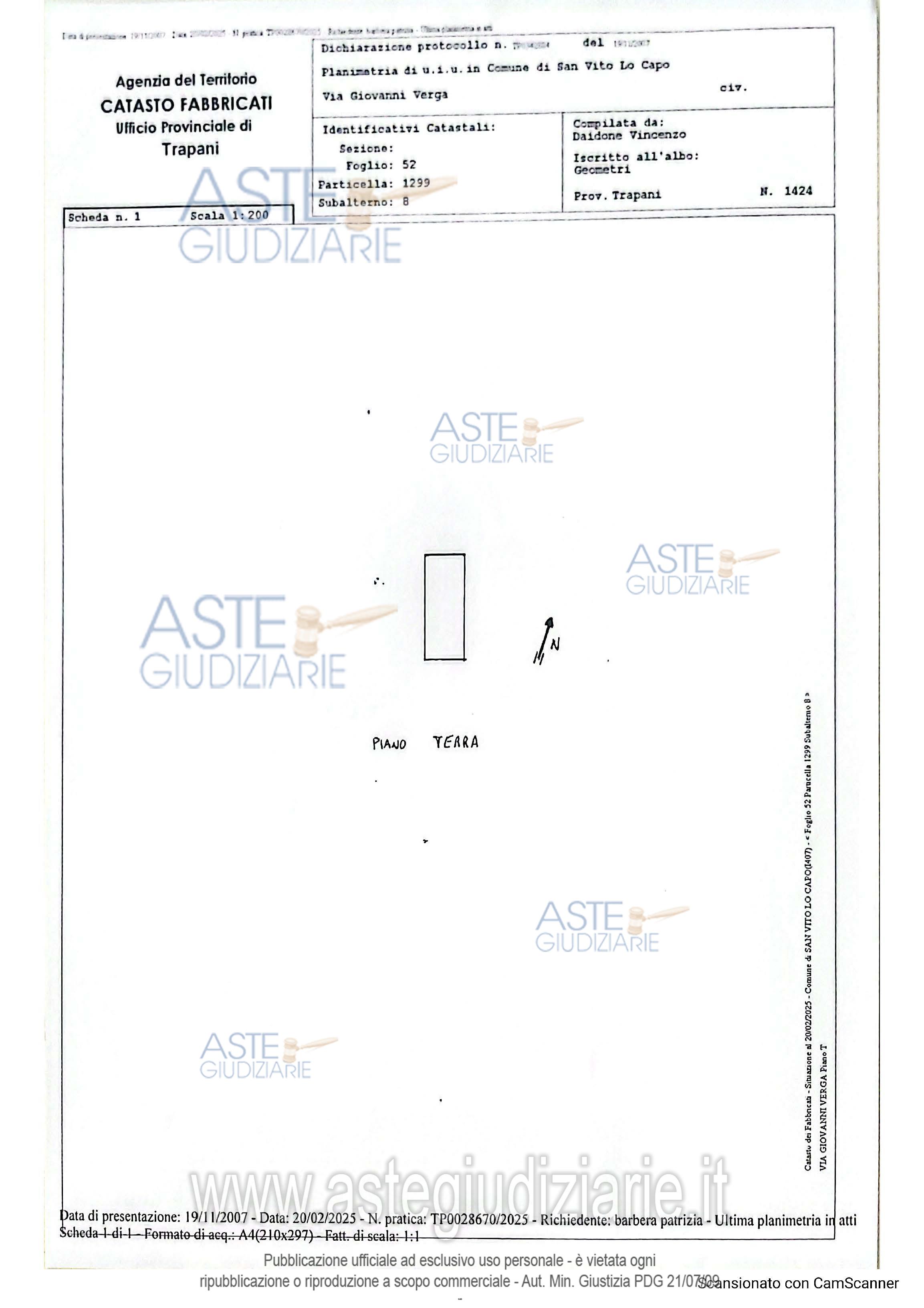 Planimetria del bene