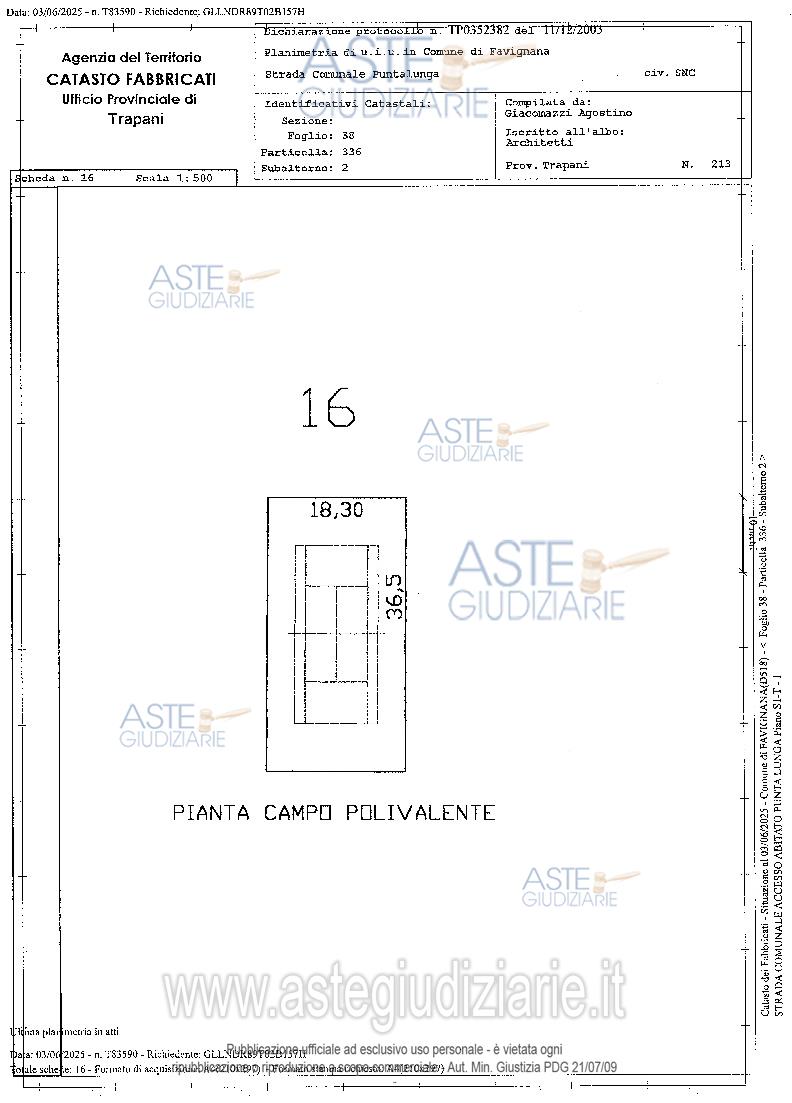 Planimetria del bene