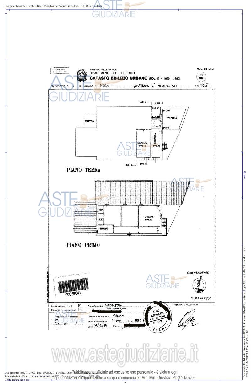Planimetria del bene