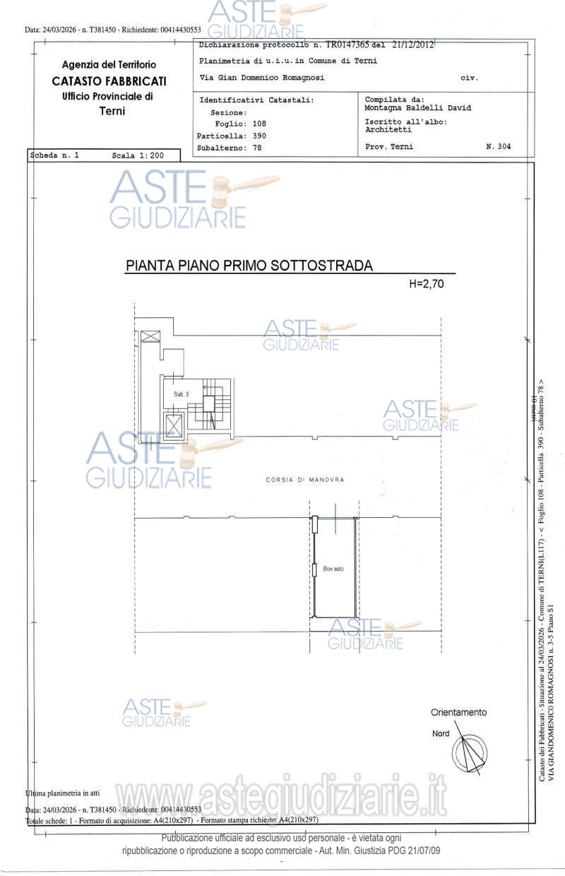 Planimetria del bene