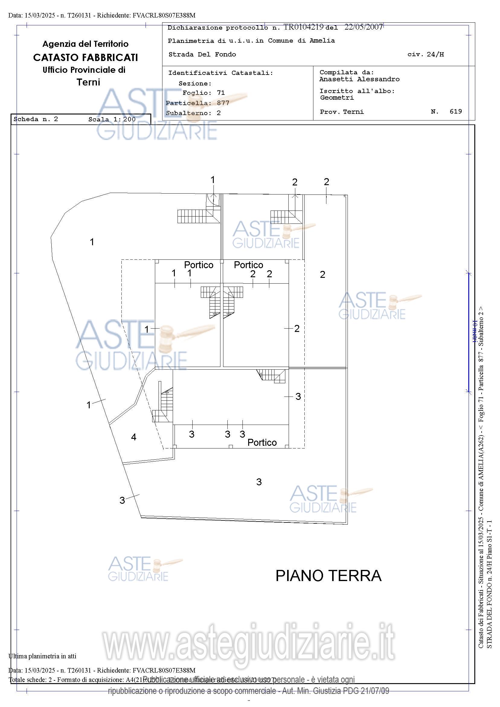 Planimetria del bene
