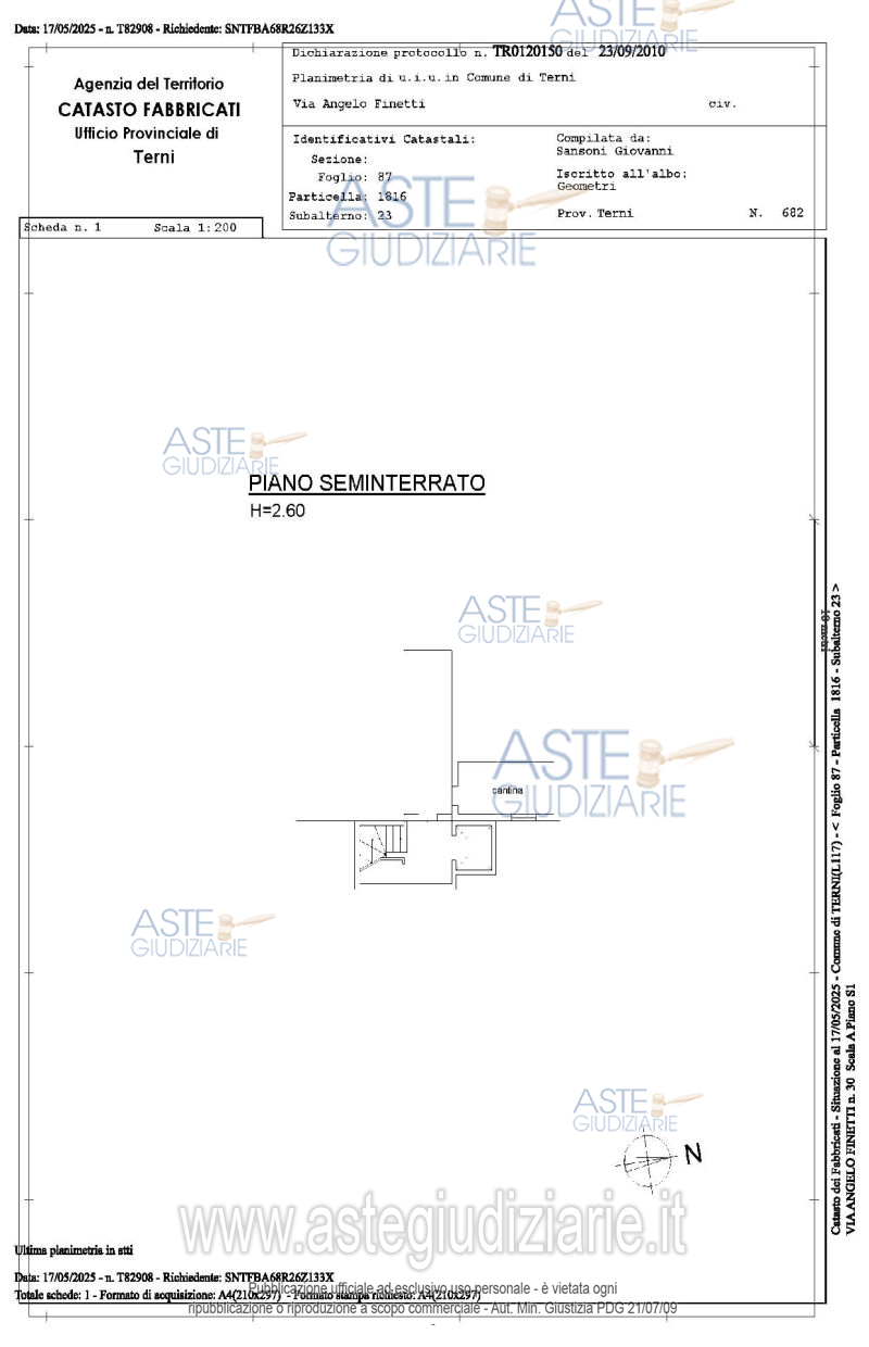 Planimetria del bene