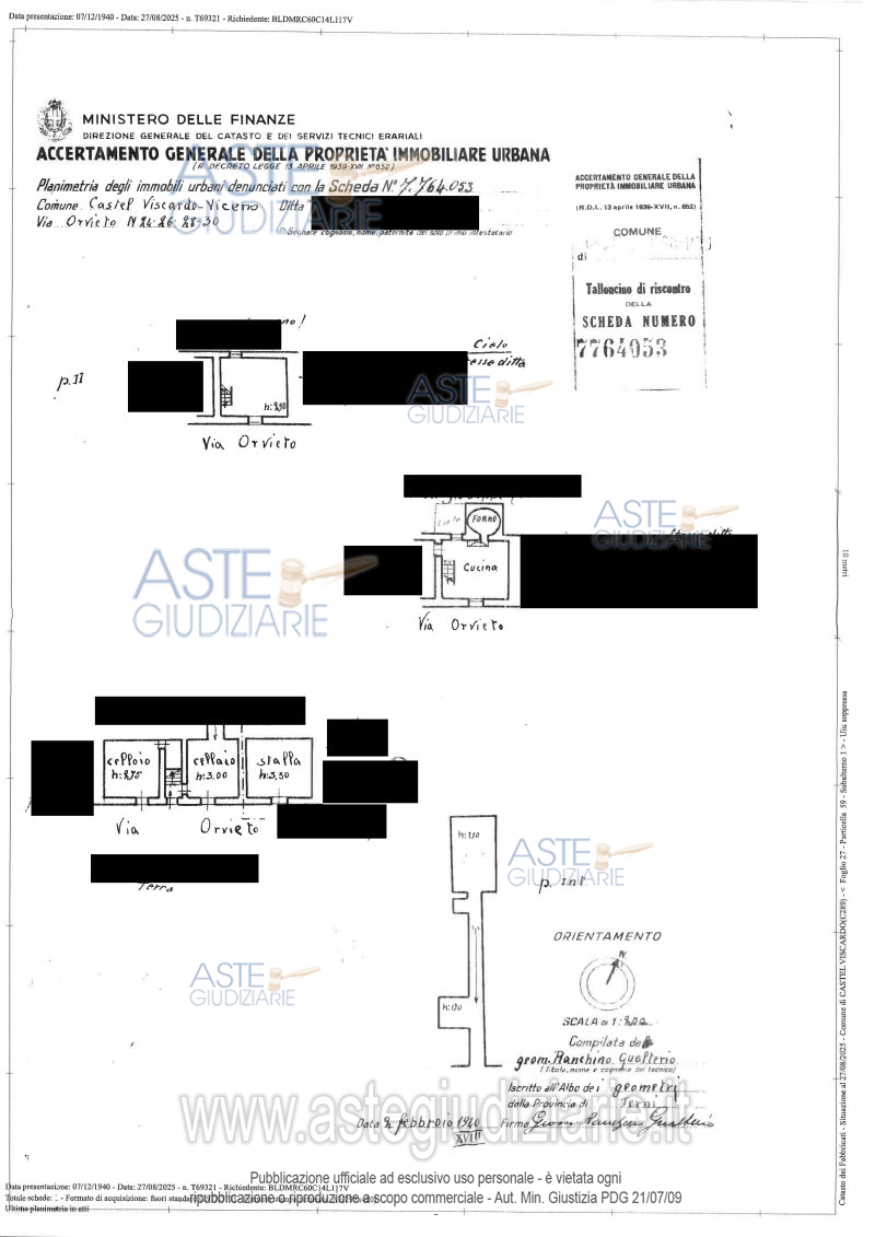 Planimetria del bene