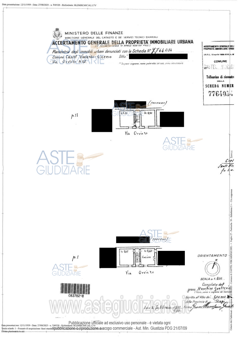 Planimetria del bene