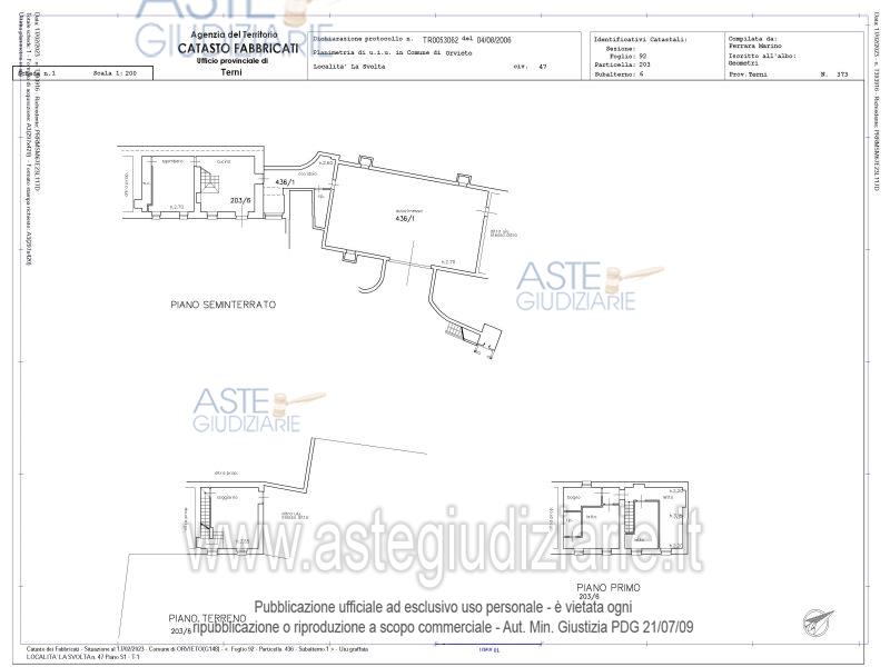 Planimetria del bene