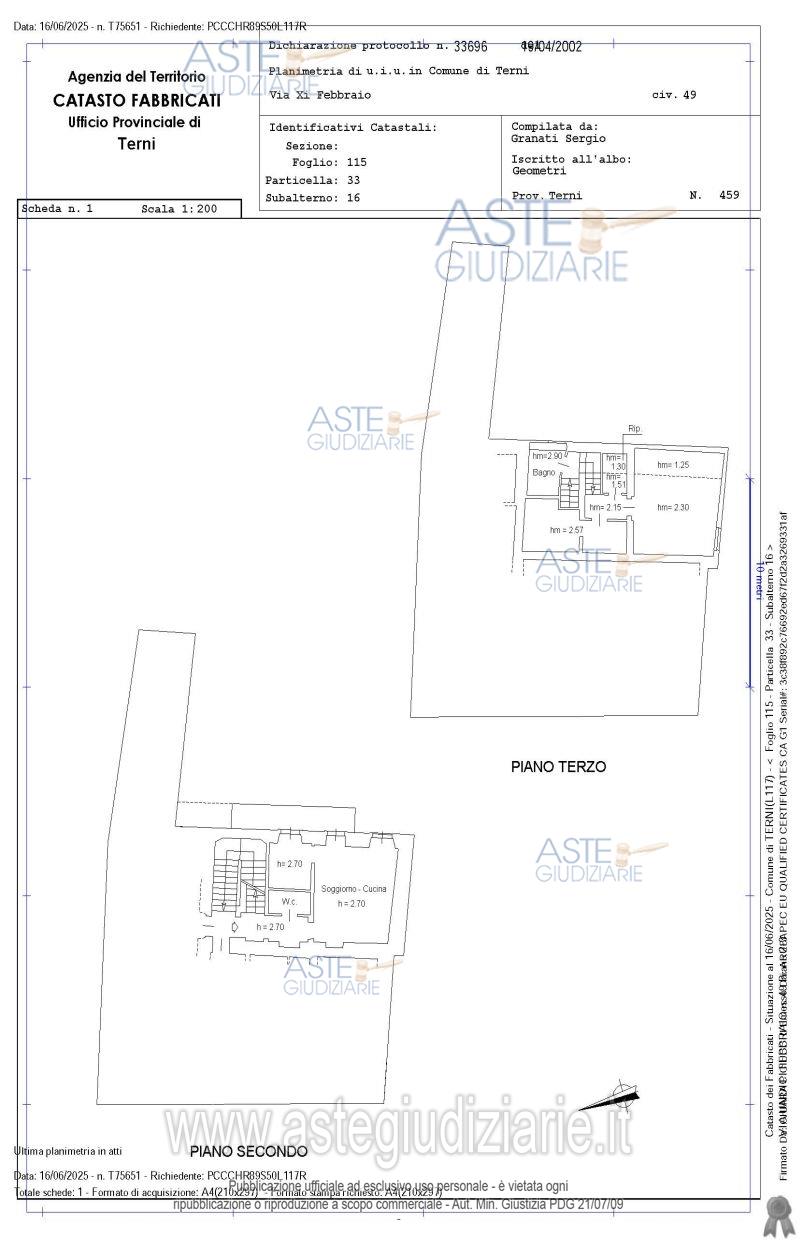 Planimetria del bene