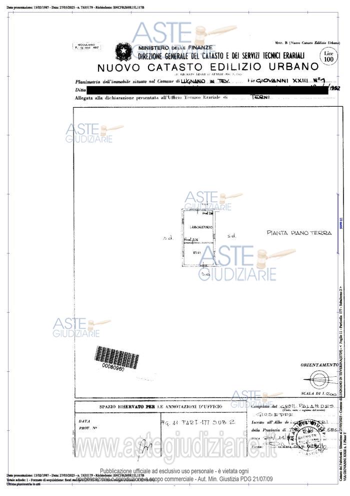 Planimetria del bene