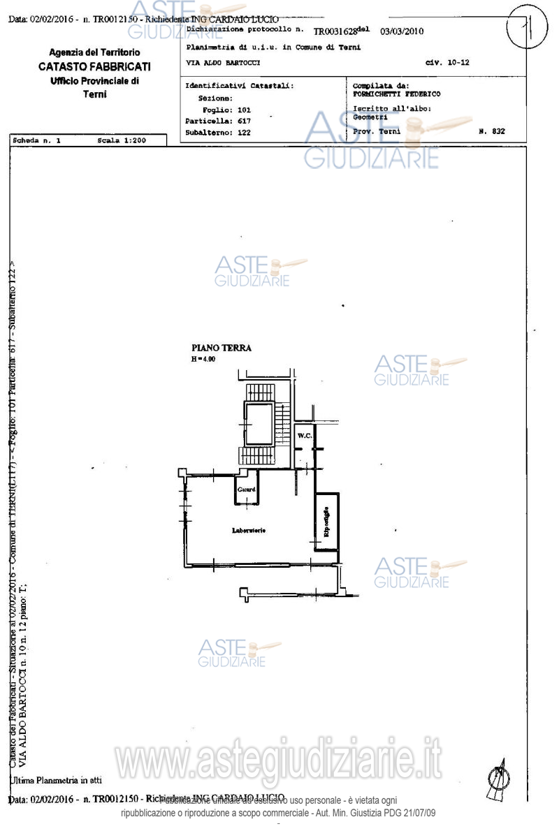 Planimetria del bene