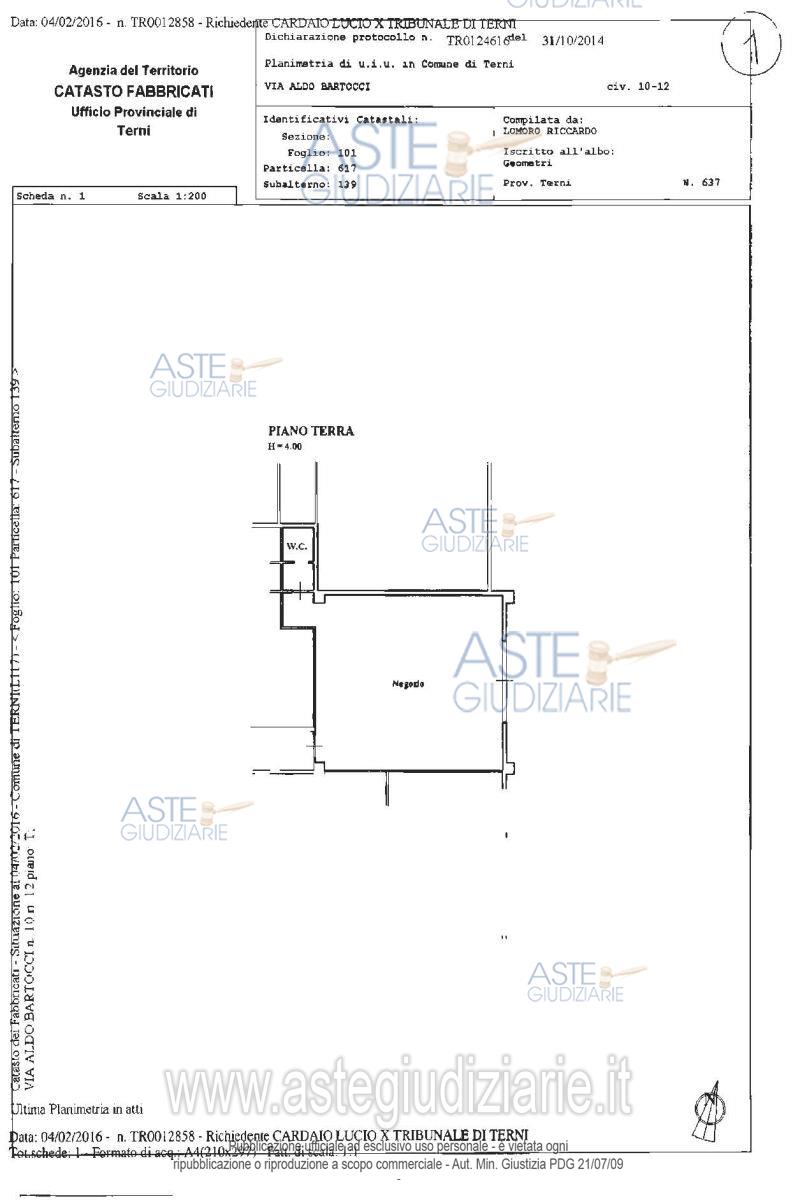 Planimetria del bene