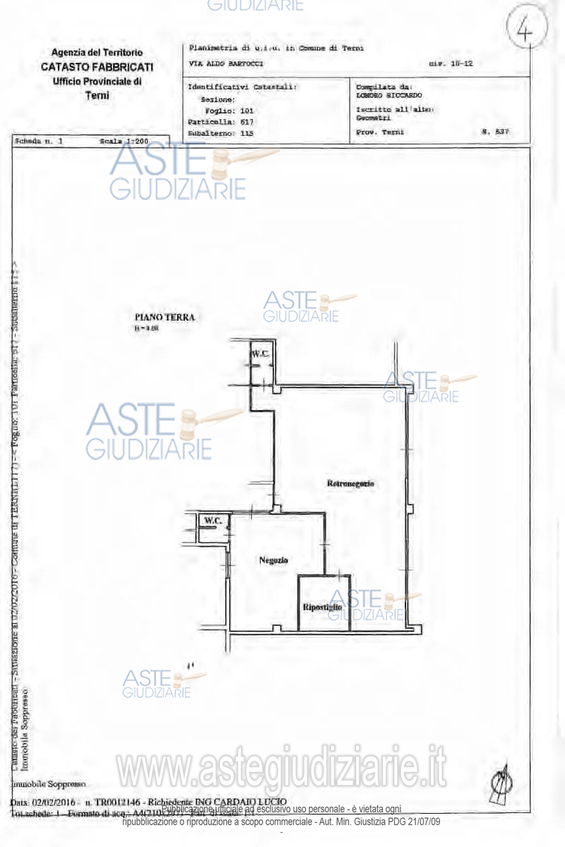 Planimetria del bene