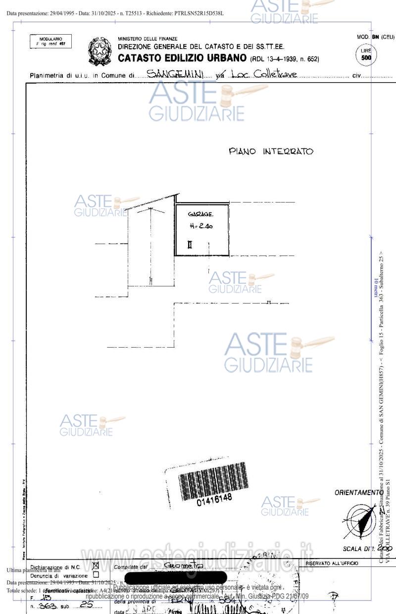 Planimetria del bene