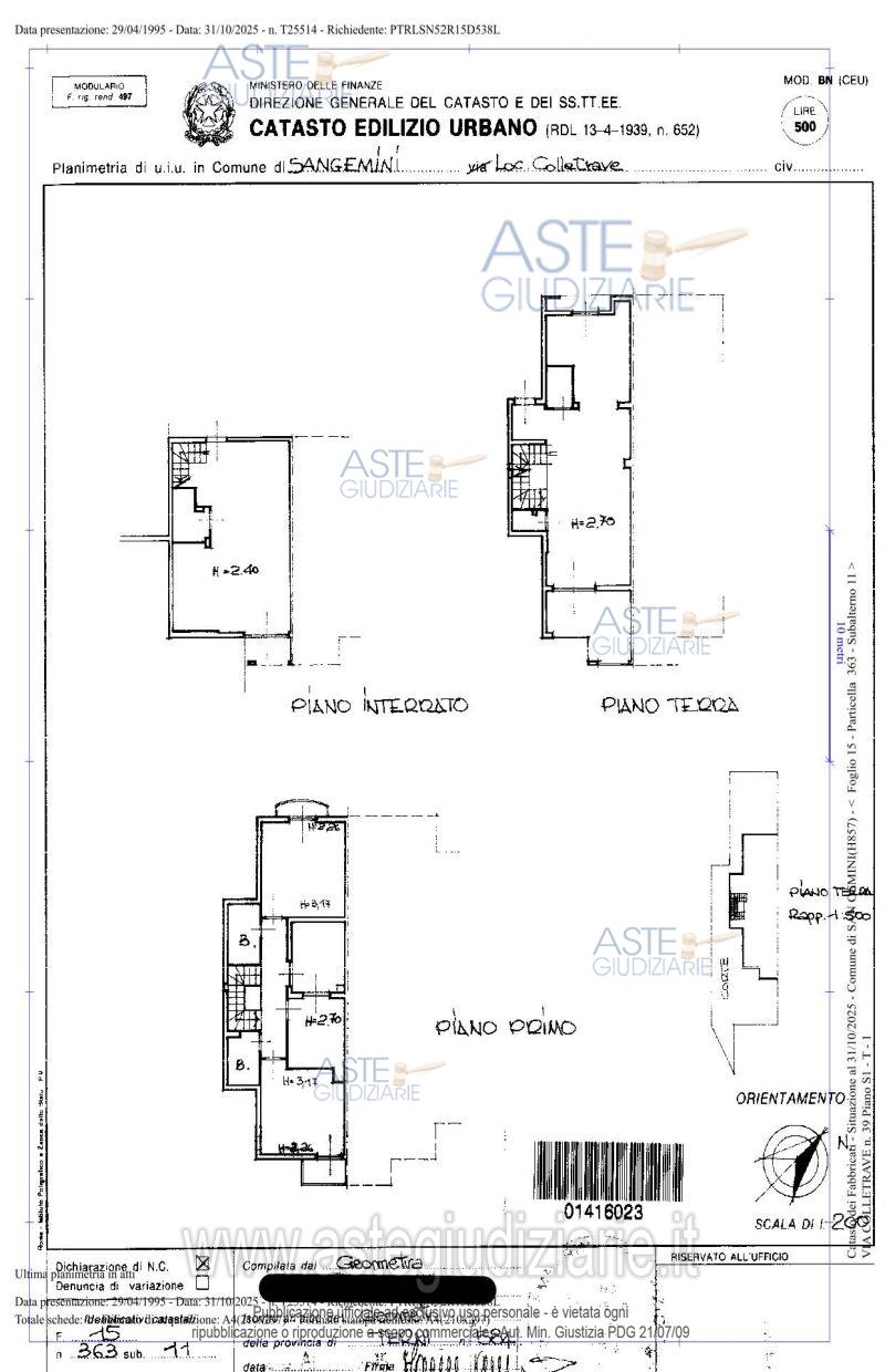 Planimetria del bene