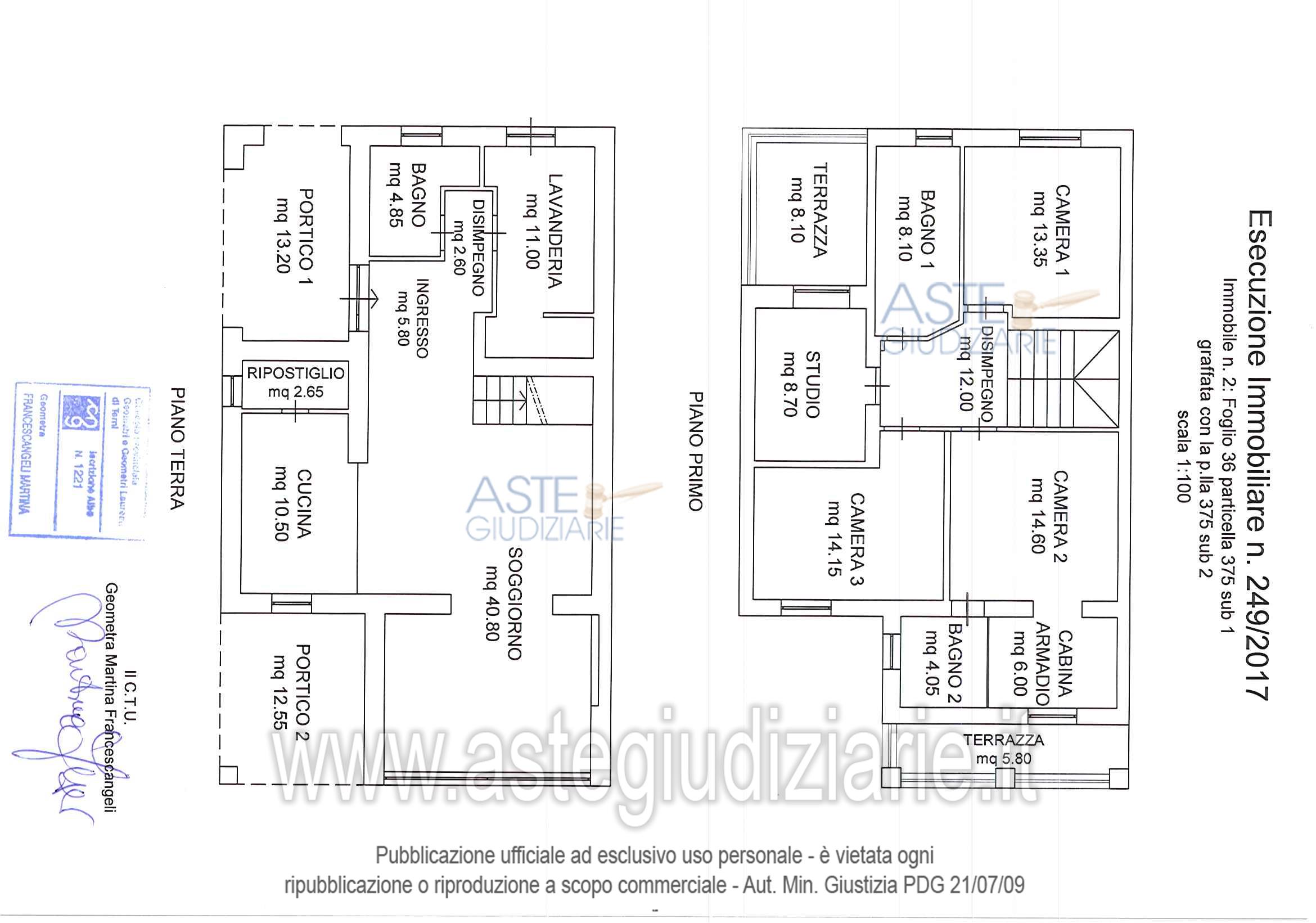 Planimetria del bene