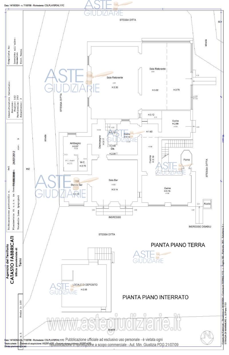 Planimetria del bene