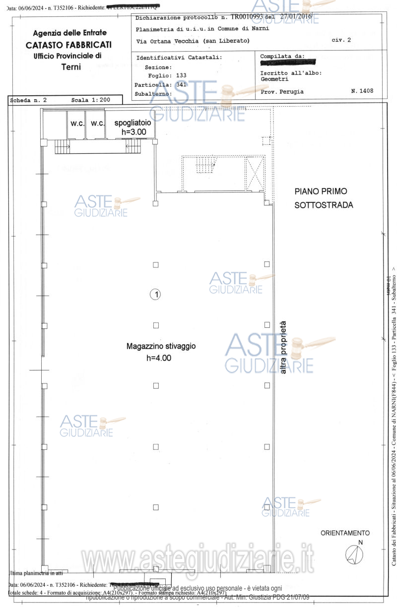 Planimetria del bene