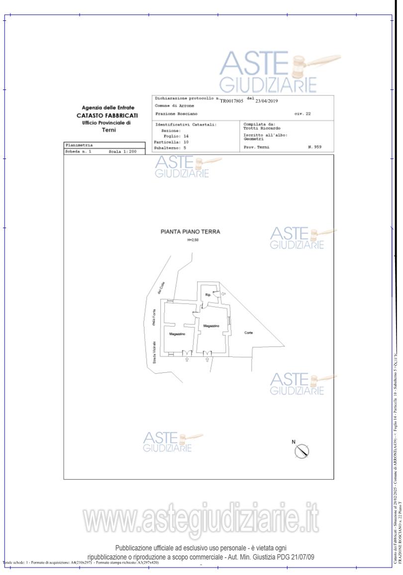 Planimetria del bene