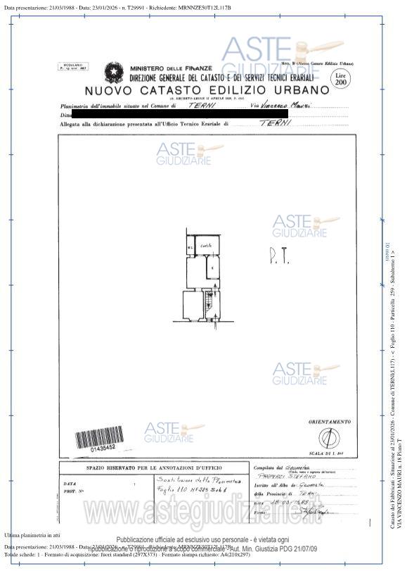Planimetria del bene