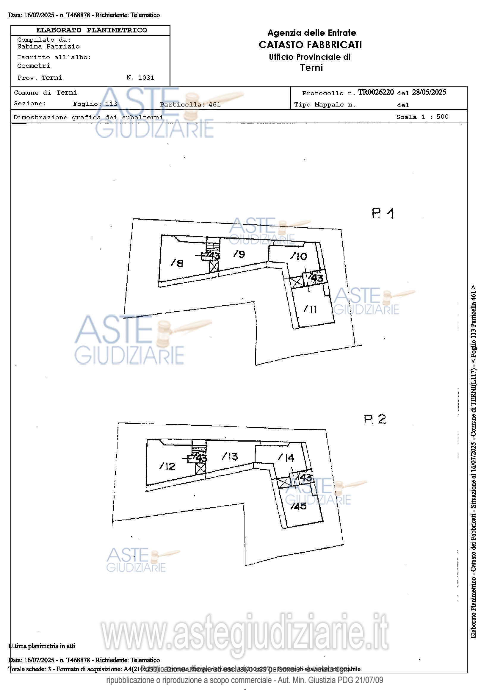 Planimetria del bene