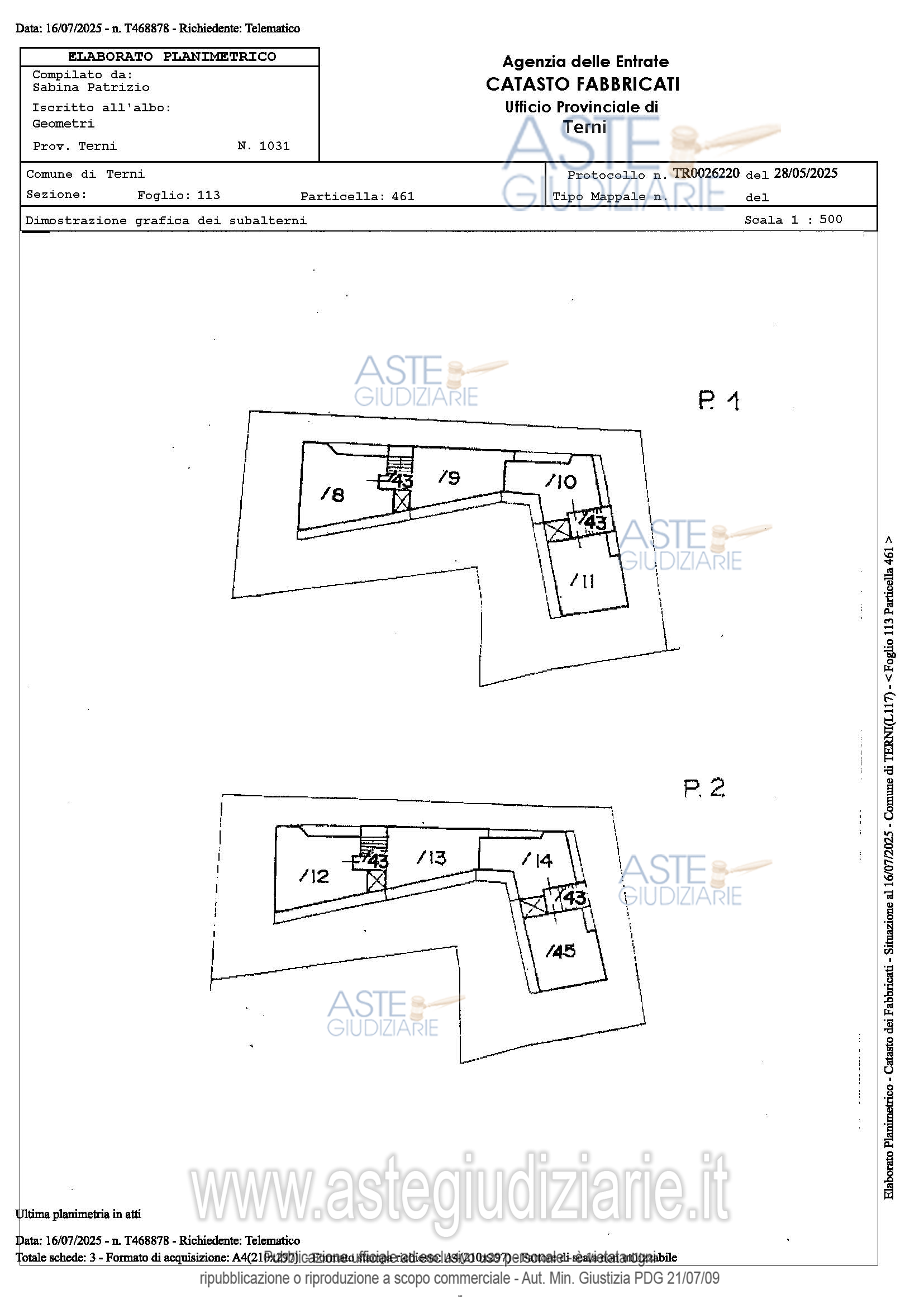 Planimetria del bene