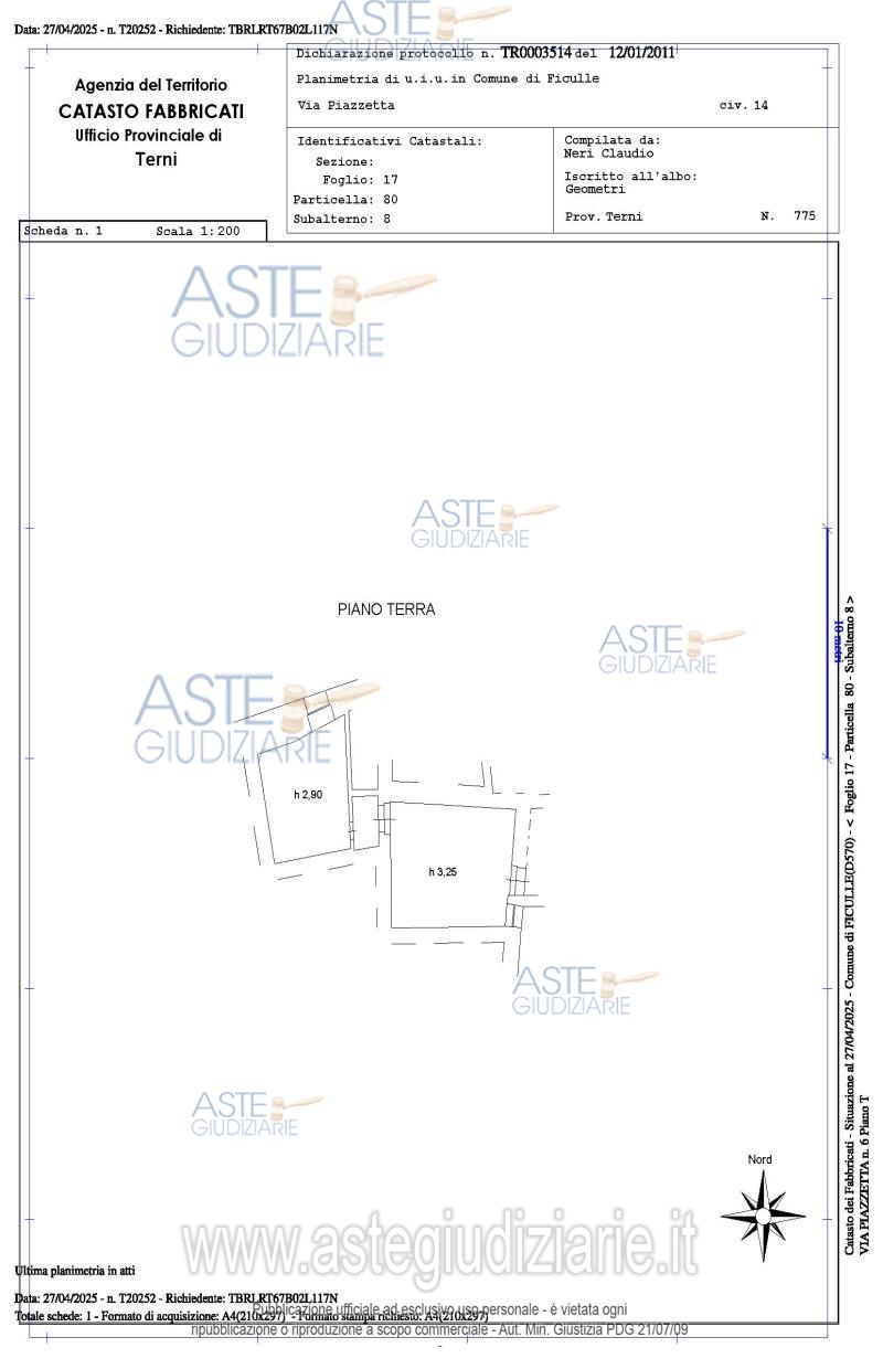 Planimetria del bene